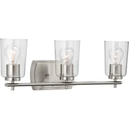 Progress Lighting Adley 3-Light Bath Vanity Light - 120V - Brushed Nickel