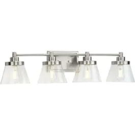 Progress Lighting Hinton 4-Light Bath Vanity Light - 120V - Brushed Nickel
