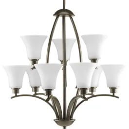 Progress Lighting Joy 28" 9-Light Chandelier - 120V - Antique Bronze