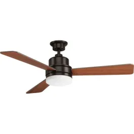 Progress Lighting Trevina II 52" 3-Blade LED Ceiling Fan - Reversible Blades - 3000K - 120V - Antique Bronze
