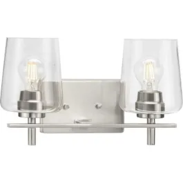 Progress Lighting Calais 2-Light Bath Vanity Light - 120V - Brushed Nickel