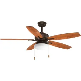 Progress Lighting Billows 52" 5-Blade Ceiling Fan - Reversible Blades - 120V - Antique Bronze