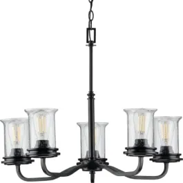 Progress Lighting Winslett 5-Light Chandelier - 120V - Matte Black