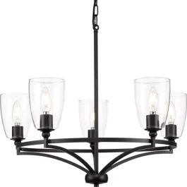 Progress Lighting Parkhurst 5-Light Chandelier - 120V - Matte Black