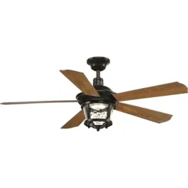 Progress Lighting Smyrna 52" 5-Blade Indoor/Outdoor LED Ceiling Fan - 3000K - 120V - Antique Bronze