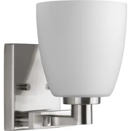 Progress Lighting Fleet 1-Light Bath Vanity Sconce - 120V - Brushed Nickel