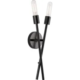 Progress Lighting Astra 2-Light Wall Sconce - 120V - Matte Black
