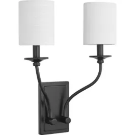 Progress Lighting Bonita 2-Light Wall Sconce - 120V - Matte Black