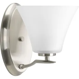 Progress Lighting Bravo 1-Light Bath Vanity Sconce - 120V - Brushed Nickel