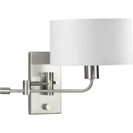 Progress Lighting Carrick 1-Light Swing Arm Wall Sconce - 120V - Brushed Nickel