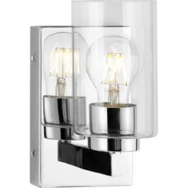 Progress Lighting Goodwin 1-Light Bath Vanity Sconce - 120V - Polished Chrome