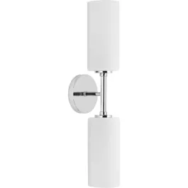 Progress Lighting Cofield 2-Light Wall Sconce - Frosted Glass - 120V - Polished Chrome
