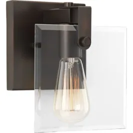 Progress Lighting Glayse 1-Light Bath Vanity Sconce - 120V - Antique Bronze