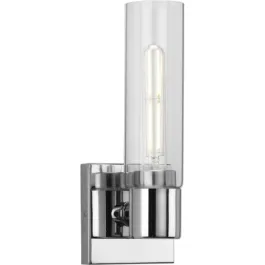 Progress Lighting Clarion 1-Light Bath Vanity Sconce - 120V - Polished Chrome