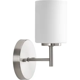 Progress Lighting Replay 1-Light Bath Vanity Sconce - 120V - Brushed Nickel