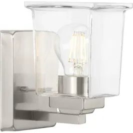 Progress Lighting Gilmour 1-Light Bath Vanity Sconce - 120V - Brushed Nickel