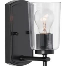 Progress Lighting Adley 1-Light Bath Vanity Sconce - 120V - Matte Black