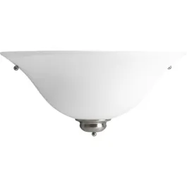 Progress Lighting 1-Light Opal Glass Wall Sconce - 120V - Brushed Nickel
