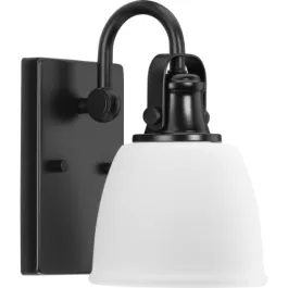 Progress Lighting Preston 1-Light Bath Vanity Sconce - 120V - Matte Black