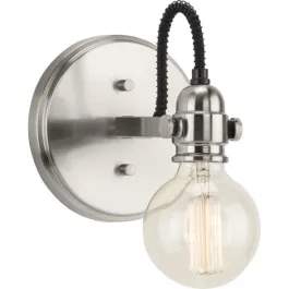Progress Lighting Axle 1-Light Bath Vanity Sconce - 120V - Brushed Nickel