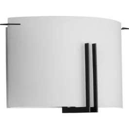 Progress Lighting Modern Glass 2-Light Wall Sconce - 120V - Matte Black