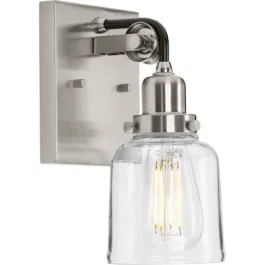 Progress Lighting Rushton 1-Light Bath Vanity Sconce - 120V - Brushed Nickel