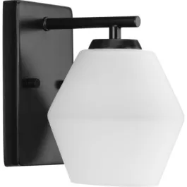 Progress Lighting Copeland 1-Light Bath Vanity Sconce - 120V - Matte Black