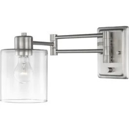 Progress Lighting Milner 1-Light Swing Arm Wall Sconce - 120V - Brushed Nickel