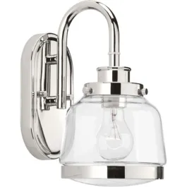 Progress Lighting Judson 1-Light Bath Vanity Sconce - 120V - Polished Nickel
