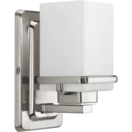 Progress Lighting Metric 1-Light Bath Vanity Sconce - 120V - Brushed Nickel
