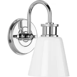 Progress Lighting Ashford 1-Light Bath Vanity Sconce - 120V - Polished Chrome