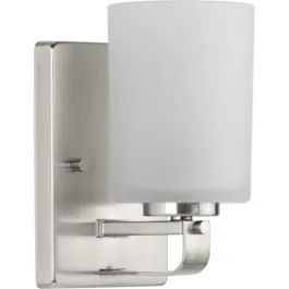 Progress Lighting League 1-Light Bath Vanity Sconce - 120V - Brushed Nickel