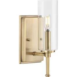 Progress Lighting Elara 1-Light Bath Vanity Sconce - 120V - Vintage Brass
