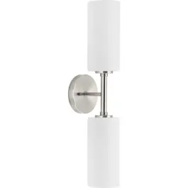 Progress Lighting Cofield 2-Light Wall Sconce - Frosted Glass - 120V - Brushed Nickel