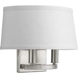 Progress Lighting Cherish 2-Light Wall Sconce - 120V - Brushed Nickel