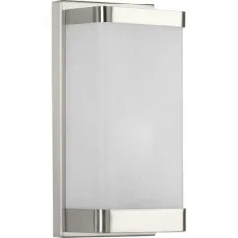 Progress Lighting 1-Light Linen Glass Wall Sconce - 120V - Brushed Nickel