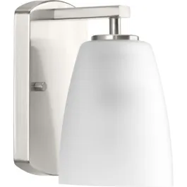 Progress Lighting Leap 1-Light Bath Vanity Sconce - 120V - Brushed Nickel
