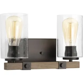 Progress Lighting Barnes Mill 2-Light Bath Vanity Light - 120V - Antique Bronze
