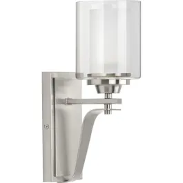Progress Lighting Kene 1-Light Bath Vanity Sconce - 120V - Brushed Nickel