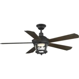 Progress Lighting Smyrna 52" 5-Blade Indoor/Outdoor LED Ceiling Fan - 3000K - 120V - Forged Black