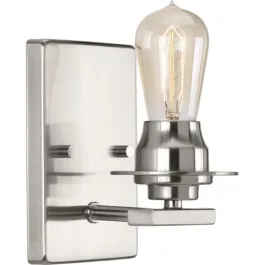 Progress Lighting Debut 1-Light Bath Vanity Sconce - 120V - Brushed Nickel