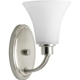 Progress Lighting Joy 1-Light Bath Vanity Sconce - 120V - Brushed Nickel