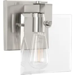 Progress Lighting Glayse 1-Light Bath Vanity Sconce - 120V - Brushed Nickel