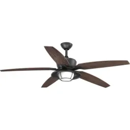 Progress Lighting Montague 60" 5-Blade Indoor/Outdoor LED Ceiling Fan - 3000K - 120V - Forged Black