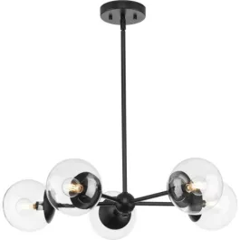 Progress Lighting Atwell 5-Light Chandelier - 120V - Matte Black