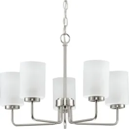 Progress Lighting Merry 5-Light Chandelier - 120V - Brushed Nickel