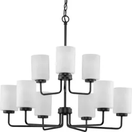 Progress Lighting Merry 9-Light Chandelier - 120V - Matte Black
