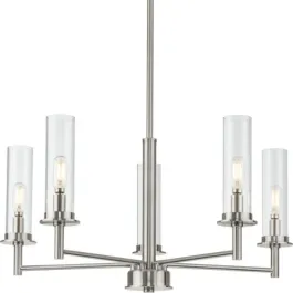 Progress Lighting Kellwyn 5-Light Chandelier - 120V - Brushed Nickel