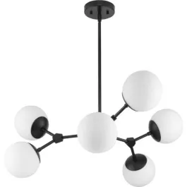 Progress Lighting Haas 6-Light Chandelier - 120V - Matte Black