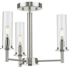 Progress Lighting Kellwyn 3-Light Chandelier - 120V - Brushed Nickel